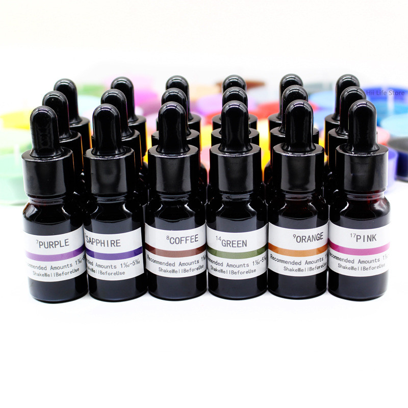 Resin Pigment Set - Corante Líquido para Velas 10ml, Pigmento