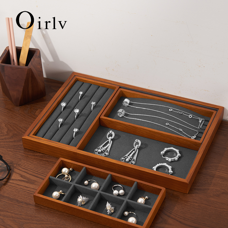 Wood Ring Blank - Oirlv organizador de jóias de madeira