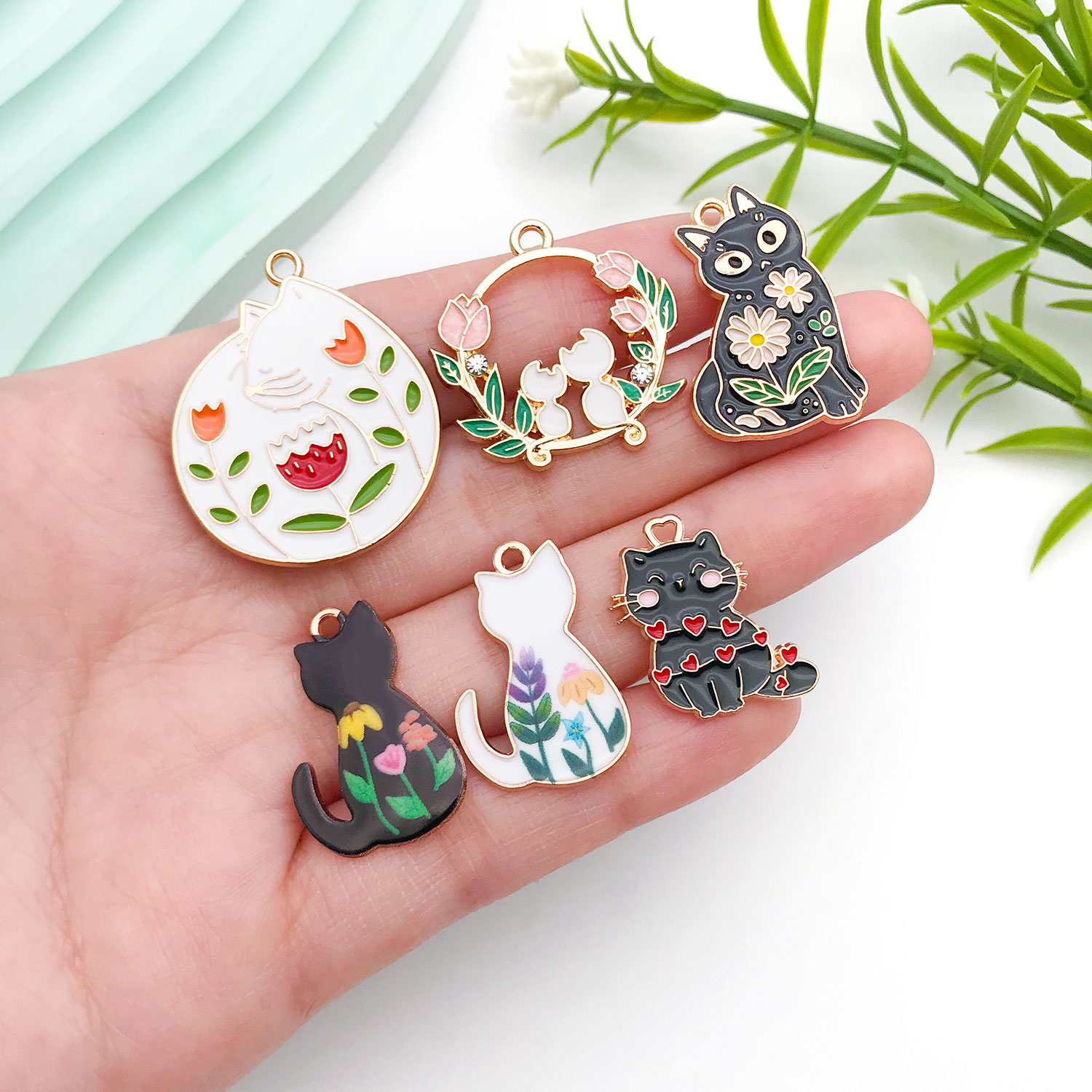 Conjunto de amuletos de gato p - Resin Craft Material avaliação e preço
